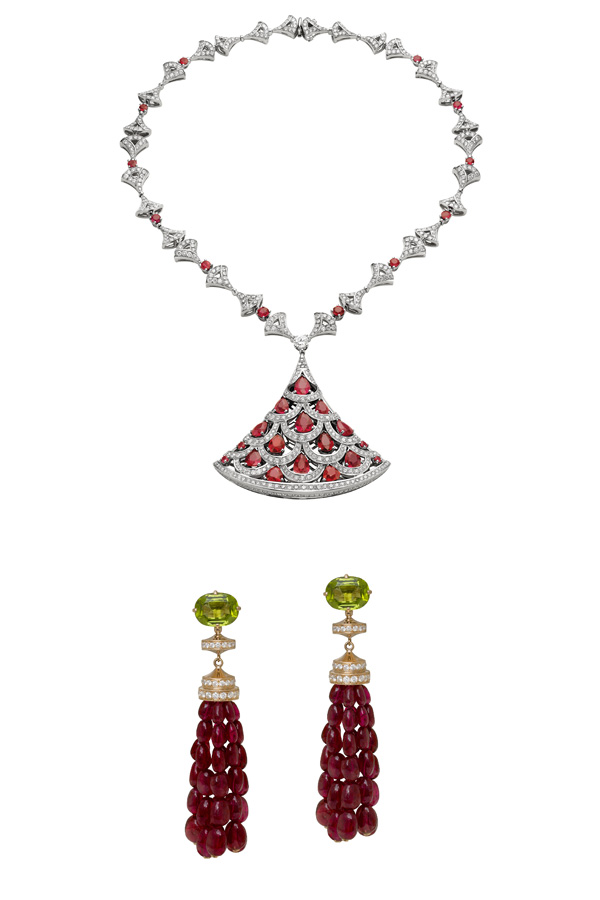 林心如所配戴的BVLGARI 高級珠寶項鏈及耳環，價值超過500萬。