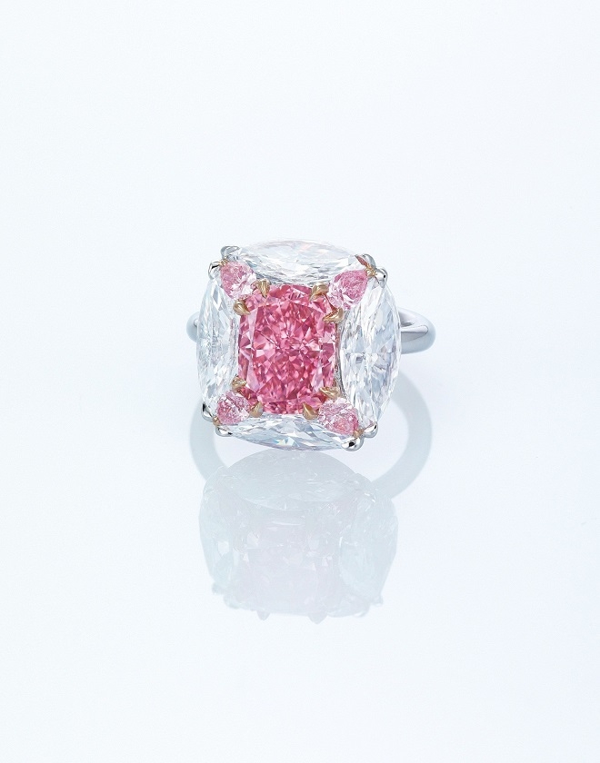 佳士得香港 「The Bubble Gum Pink」，3.43克拉鮮彩紫粉紅色IF鑽石戒指